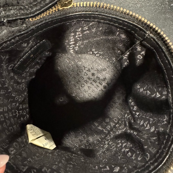 KATE SPADE Jade Drive Bird Cage Black Leather Wristlet Pink Bird Charm RARE. - Picture 6 of 12